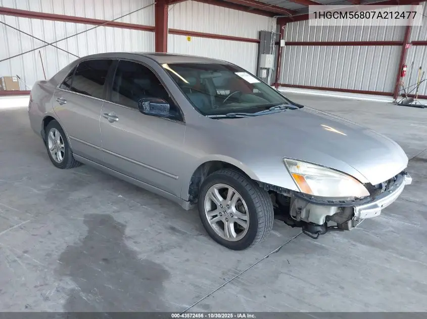1HGCM56807A212477 2007 Honda Accord 2.4 Ex