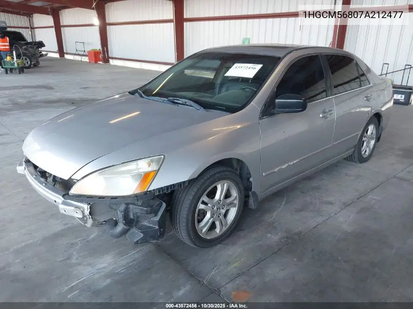 1HGCM56807A212477 2007 Honda Accord 2.4 Ex