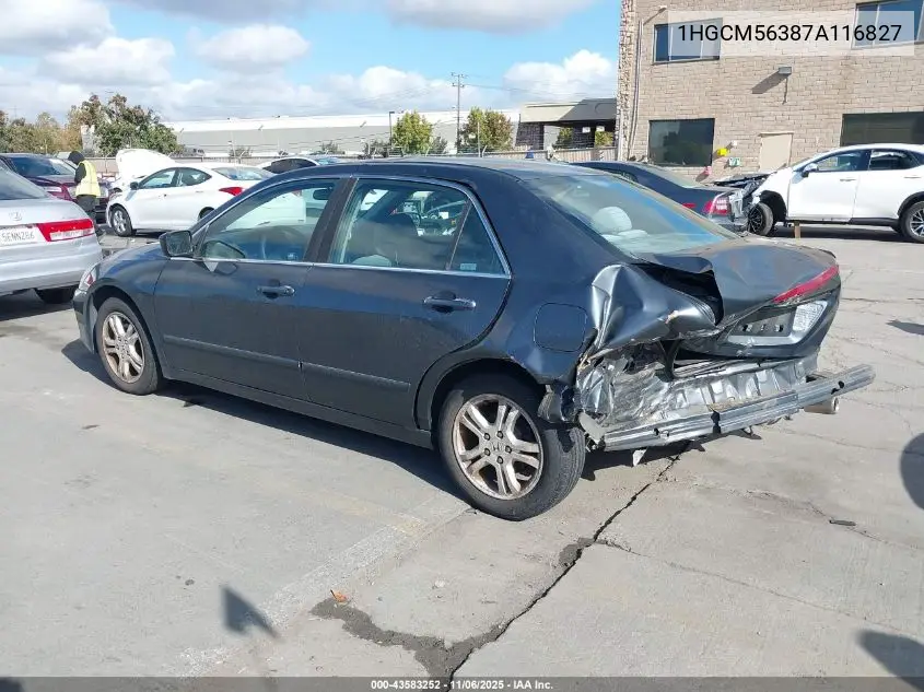 1HGCM56387A116827 2007 Honda Accord 2.4 Se