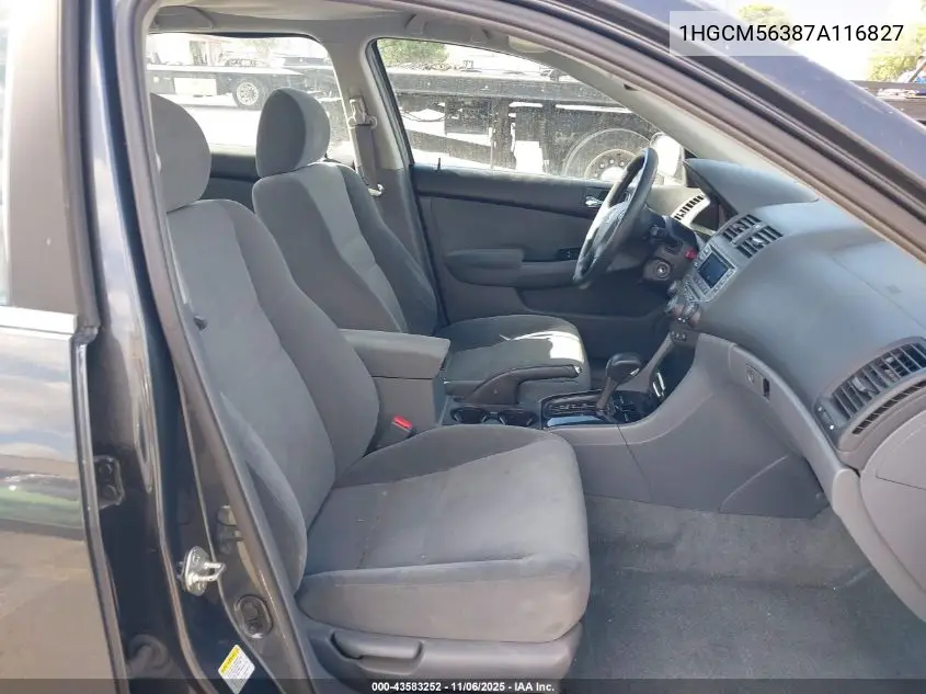 1HGCM56387A116827 2007 Honda Accord 2.4 Se