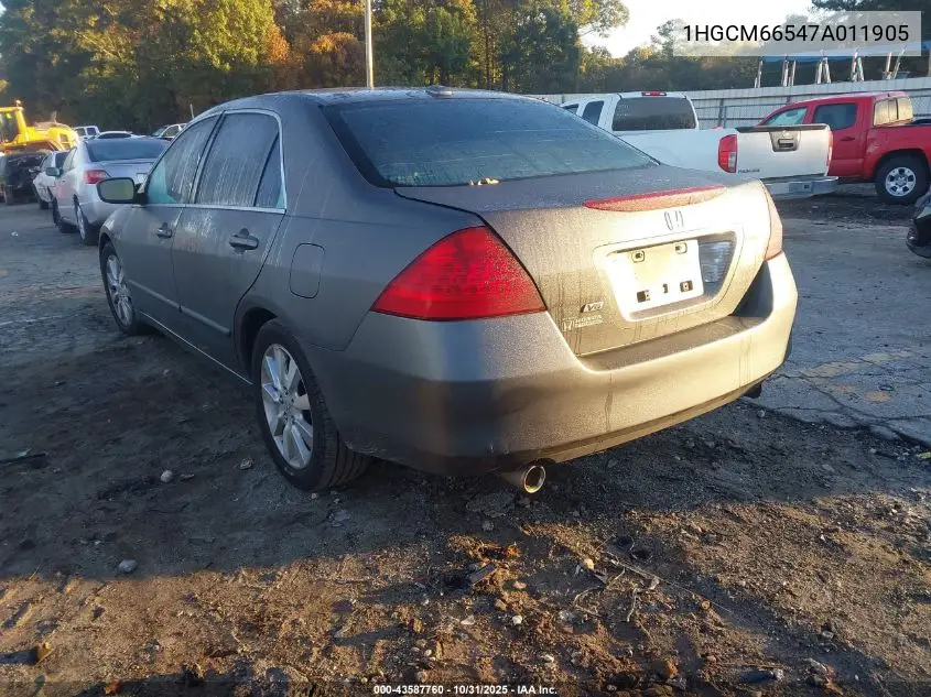 1HGCM66547A011905 2007 Honda Accord 3.0 Ex