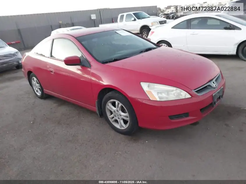 1HGCM72387A022884 2007 Honda Accord 2.4 Lx