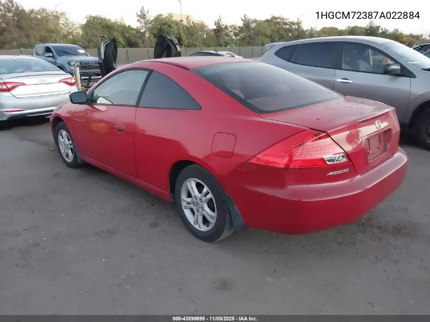 1HGCM72387A022884 2007 Honda Accord 2.4 Lx