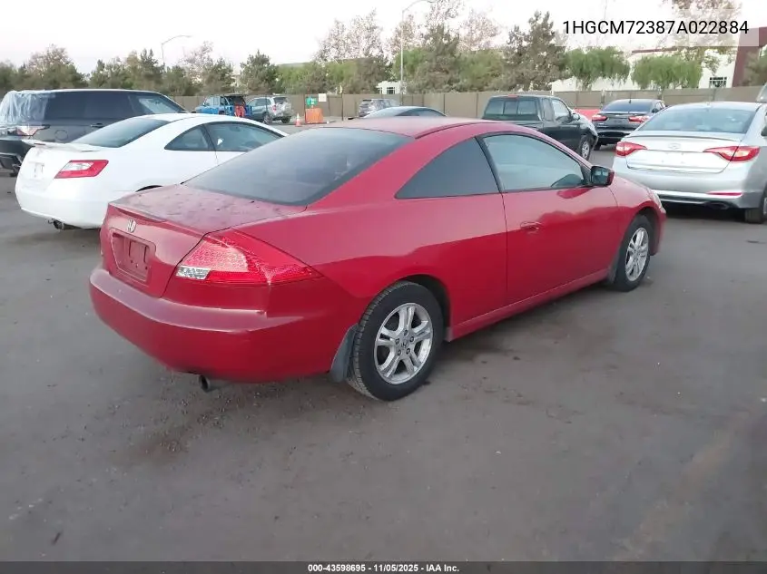 1HGCM72387A022884 2007 Honda Accord 2.4 Lx