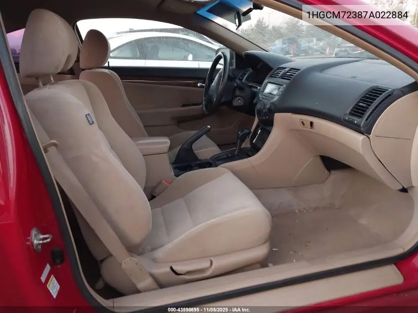 1HGCM72387A022884 2007 Honda Accord 2.4 Lx
