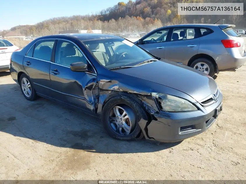 1HGCM56757A136164 2007 Honda Accord 2.4 Ex