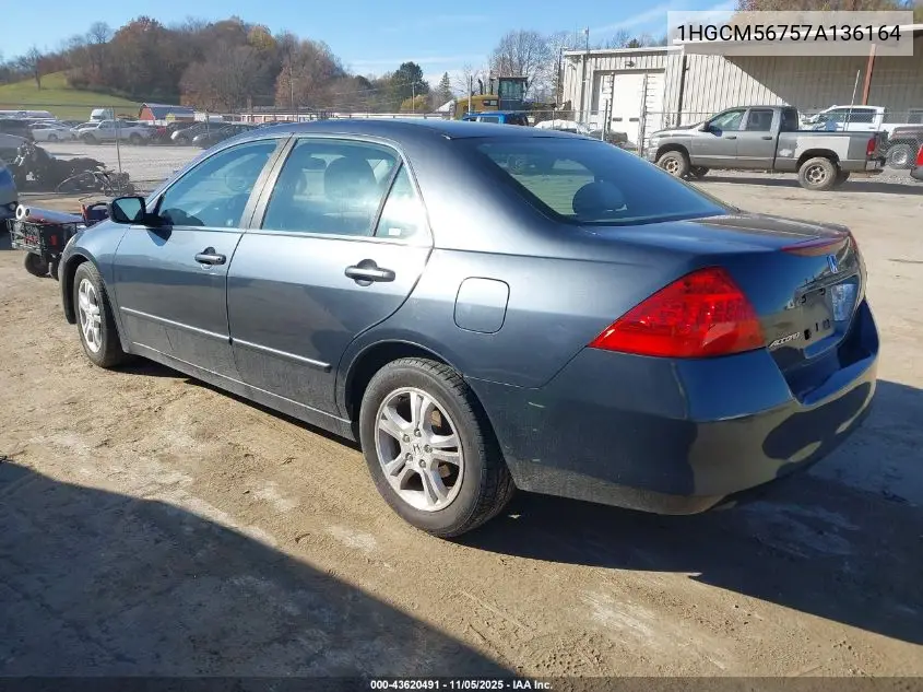 1HGCM56757A136164 2007 Honda Accord 2.4 Ex