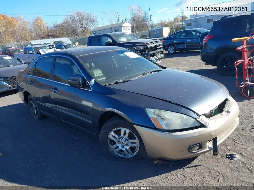1HGCM66537A012351 2007 Honda Accord 3.0 Ex