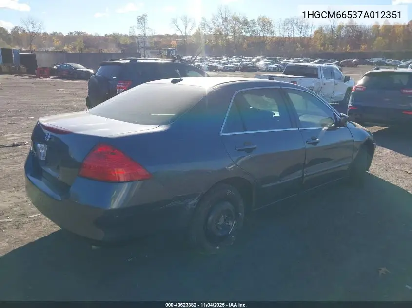 1HGCM66537A012351 2007 Honda Accord 3.0 Ex