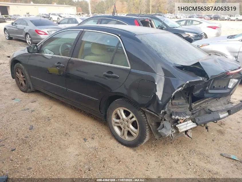 1HGCM56387A063319 2007 Honda Accord 2.4 Se