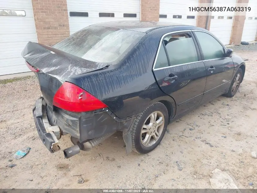 1HGCM56387A063319 2007 Honda Accord 2.4 Se