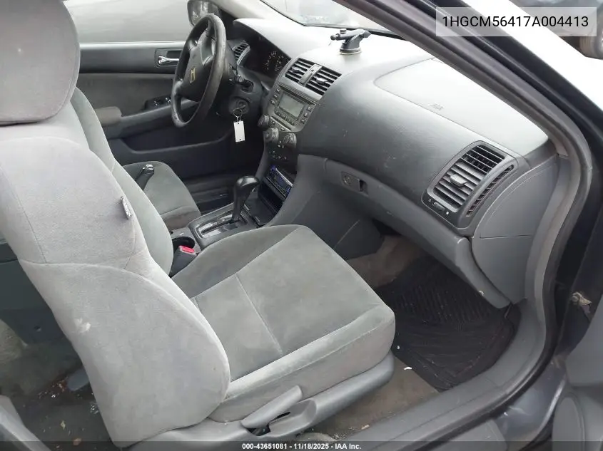 1HGCM56417A004413 2007 Honda Accord 2.4 Lx