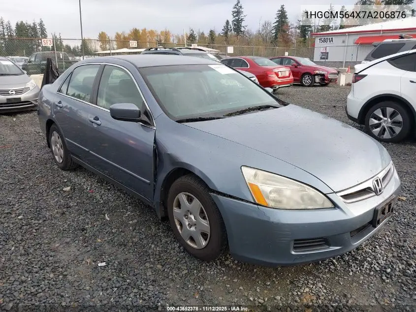 1HGCM564X7A206876 2007 Honda Accord 2.4 Lx