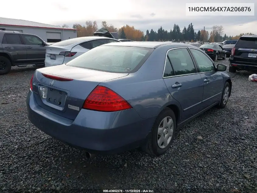1HGCM564X7A206876 2007 Honda Accord 2.4 Lx