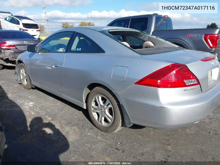 1HGCM72347A017116 2007 Honda Accord 2.4 Lx