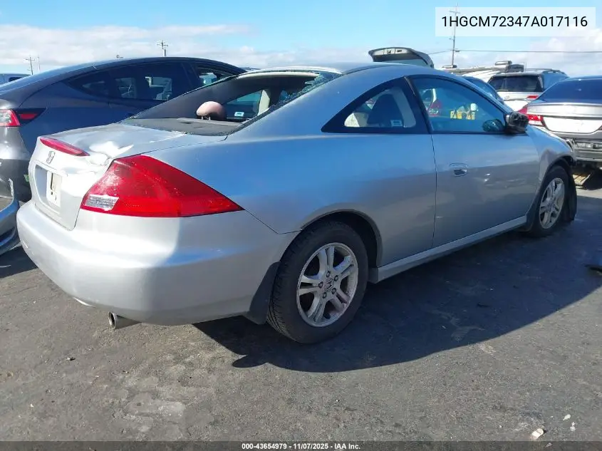 1HGCM72347A017116 2007 Honda Accord 2.4 Lx