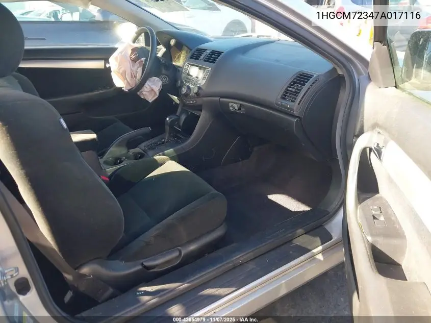 1HGCM72347A017116 2007 Honda Accord 2.4 Lx