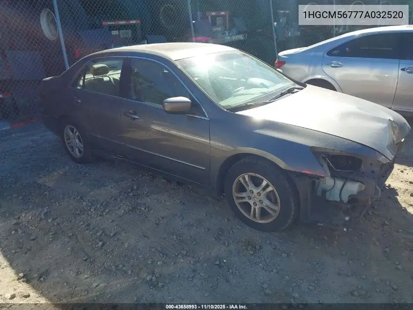 1HGCM56777A032520 2007 Honda Accord 2.4 Ex