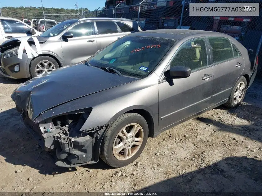 1HGCM56777A032520 2007 Honda Accord 2.4 Ex