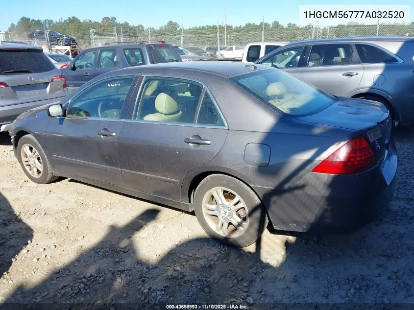 1HGCM56777A032520 2007 Honda Accord 2.4 Ex