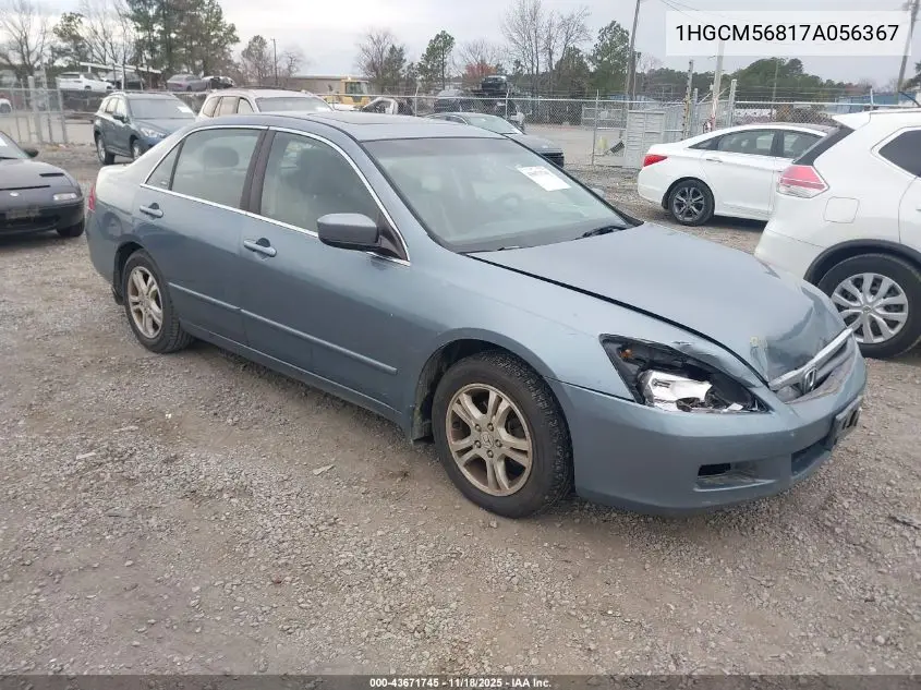 1HGCM56817A056367 2007 Honda Accord 2.4 Ex