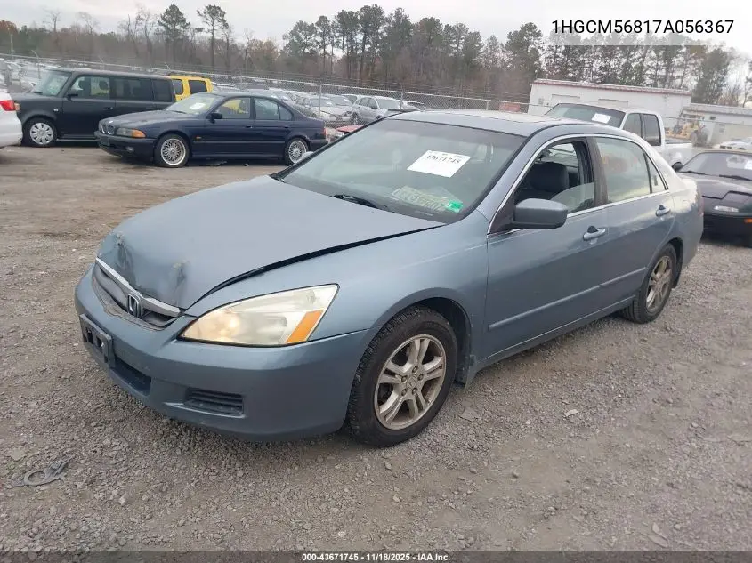 1HGCM56817A056367 2007 Honda Accord 2.4 Ex