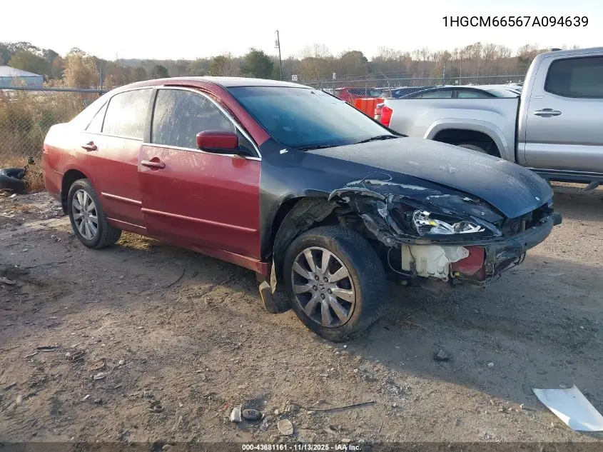 1HGCM66567A094639 2007 Honda Accord 3.0 Ex