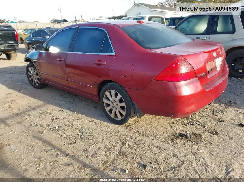 1HGCM66567A094639 2007 Honda Accord 3.0 Ex