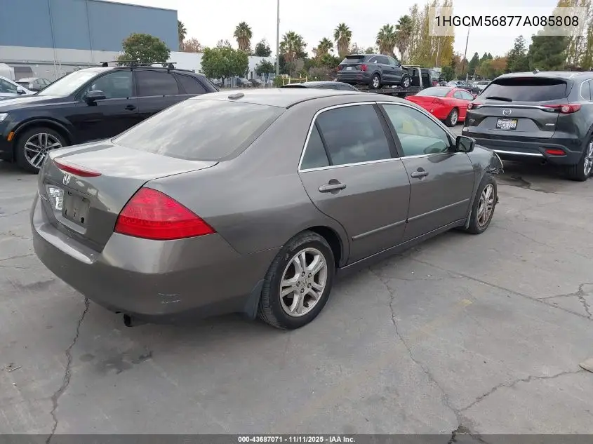 1HGCM56877A085808 2007 Honda Accord 2.4 Ex