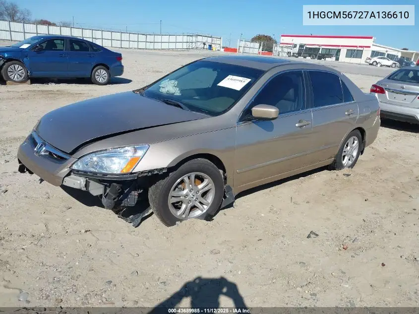 1HGCM56727A136610 2007 Honda Accord 2.4 Ex