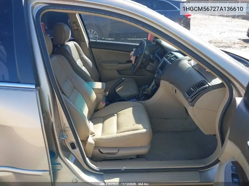 1HGCM56727A136610 2007 Honda Accord 2.4 Ex