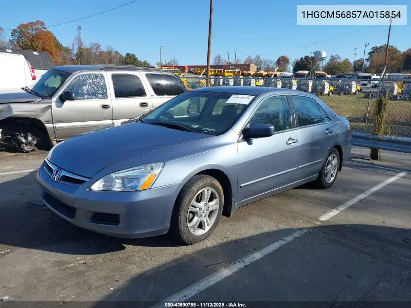 1HGCM56857A015854 2007 Honda Accord 2.4 Ex