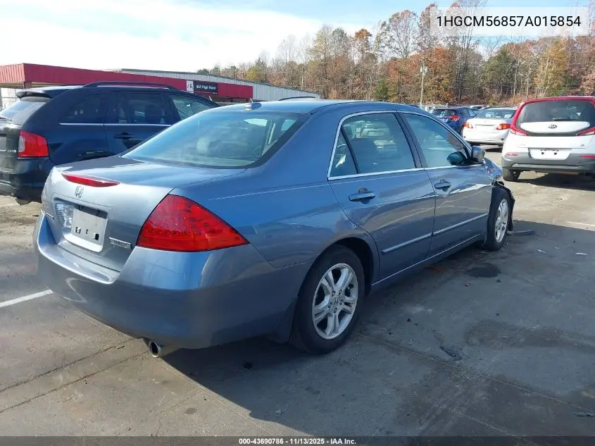 1HGCM56857A015854 2007 Honda Accord 2.4 Ex