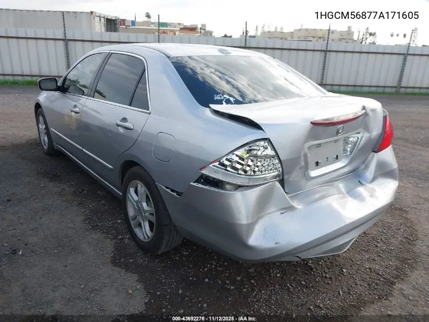 1HGCM56877A171605 2007 Honda Accord 2.4 Ex