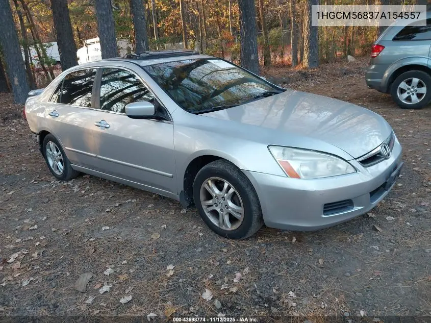 1HGCM56837A154557 2007 Honda Accord 2.4 Ex