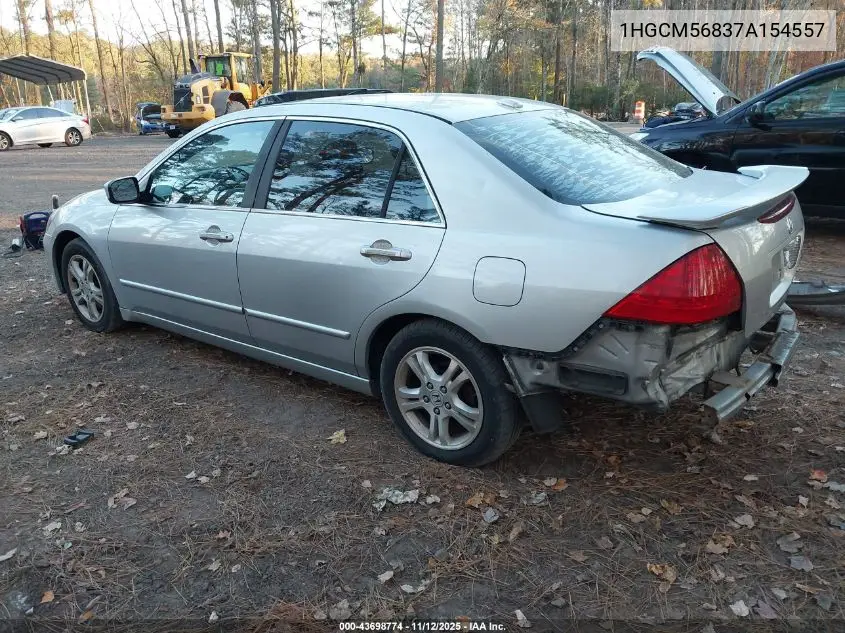 1HGCM56837A154557 2007 Honda Accord 2.4 Ex
