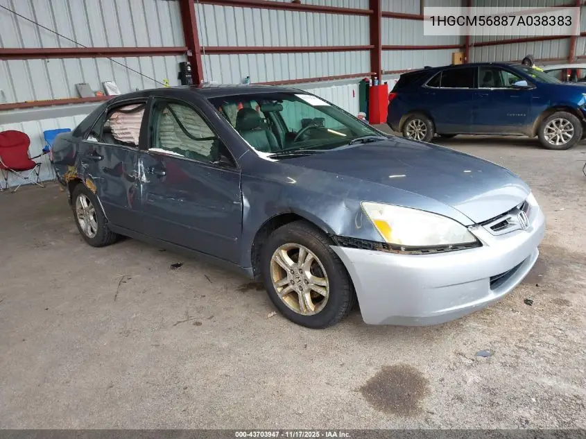 1HGCM56887A038383 2007 Honda Accord 2.4 Ex