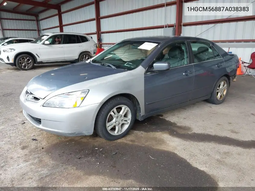1HGCM56887A038383 2007 Honda Accord 2.4 Ex