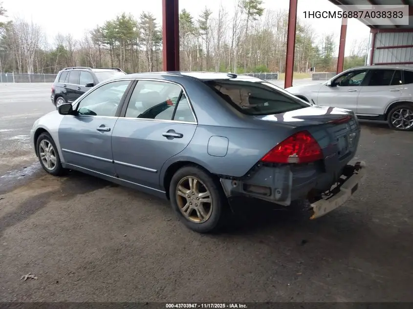 1HGCM56887A038383 2007 Honda Accord 2.4 Ex