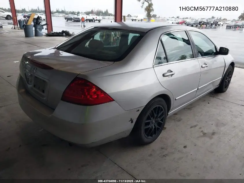 1HGCM56777A210880 2007 Honda Accord 2.4 Ex