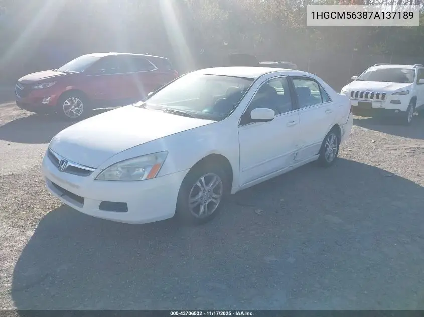 1HGCM56387A137189 2007 Honda Accord 2.4 Se