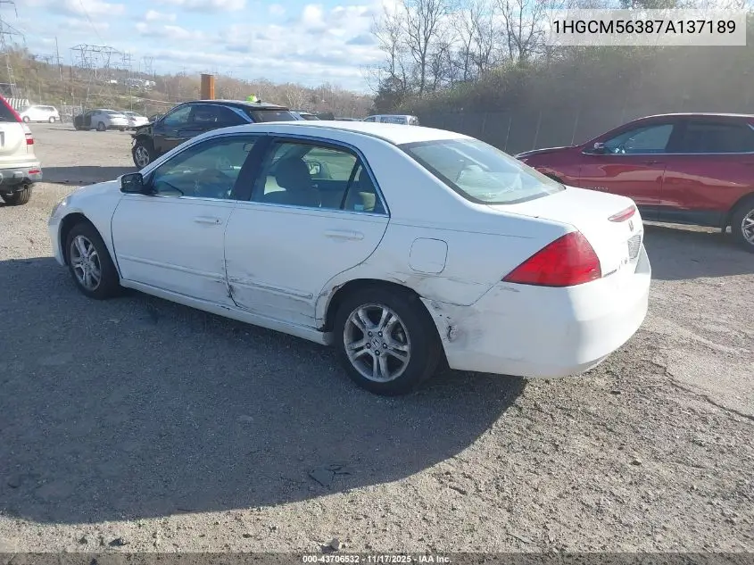 1HGCM56387A137189 2007 Honda Accord 2.4 Se