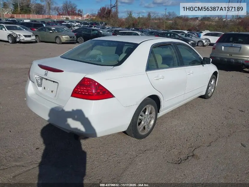 1HGCM56387A137189 2007 Honda Accord 2.4 Se