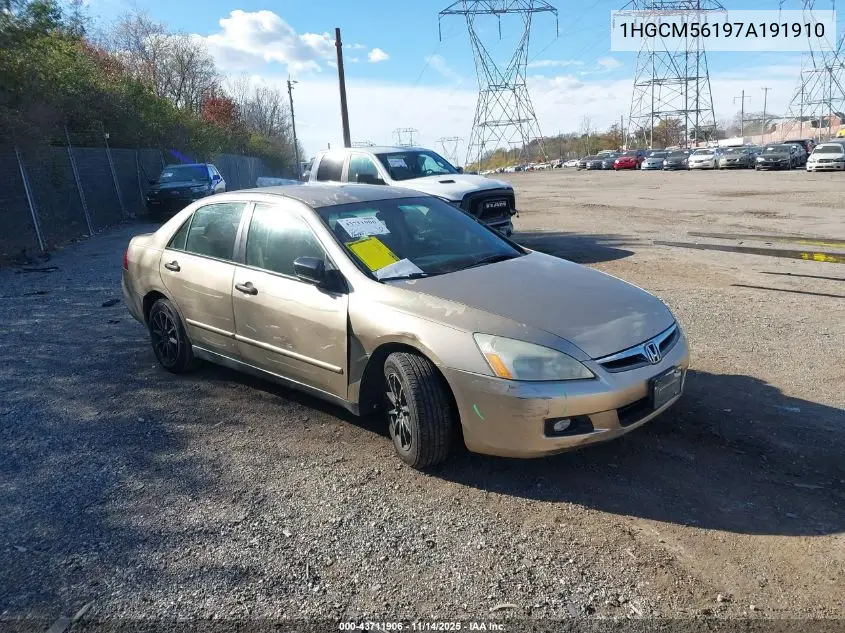 1HGCM56197A191910 2007 Honda Accord 2.4 Vp