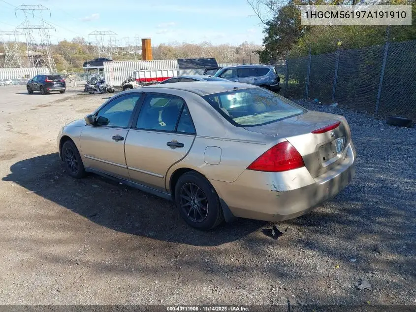 1HGCM56197A191910 2007 Honda Accord 2.4 Vp