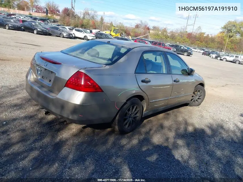 1HGCM56197A191910 2007 Honda Accord 2.4 Vp