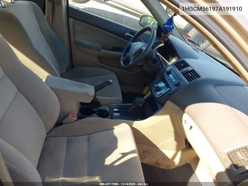 1HGCM56197A191910 2007 Honda Accord 2.4 Vp