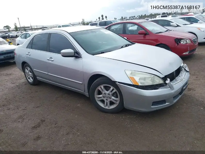 1HGCM55387A168167 2007 Honda Accord 2.4 Se