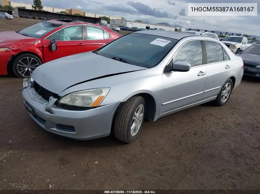 1HGCM55387A168167 2007 Honda Accord 2.4 Se