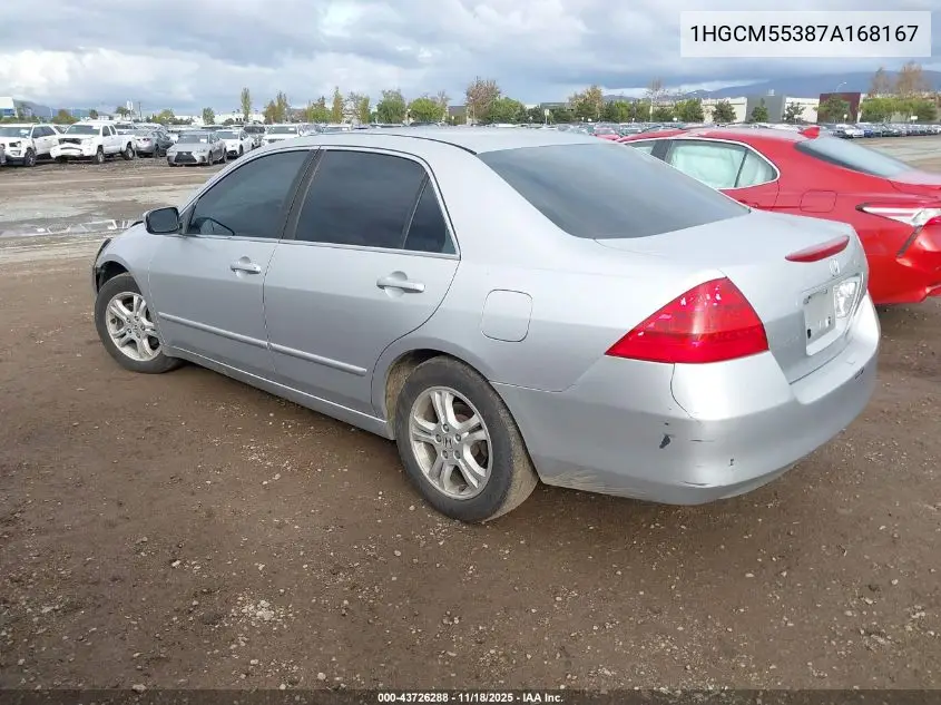 1HGCM55387A168167 2007 Honda Accord 2.4 Se